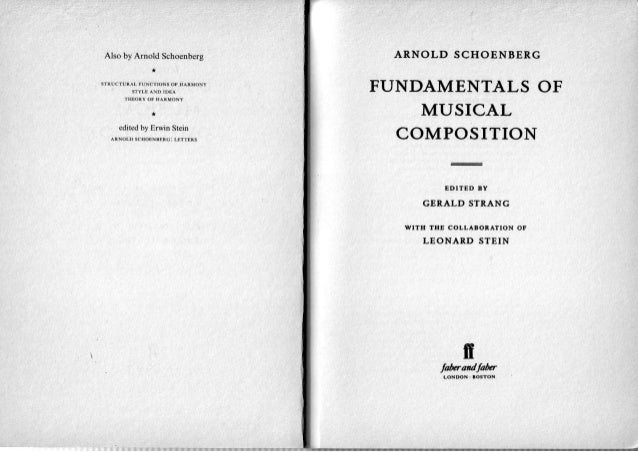 fundamentals of music composition by arnold schoenberg